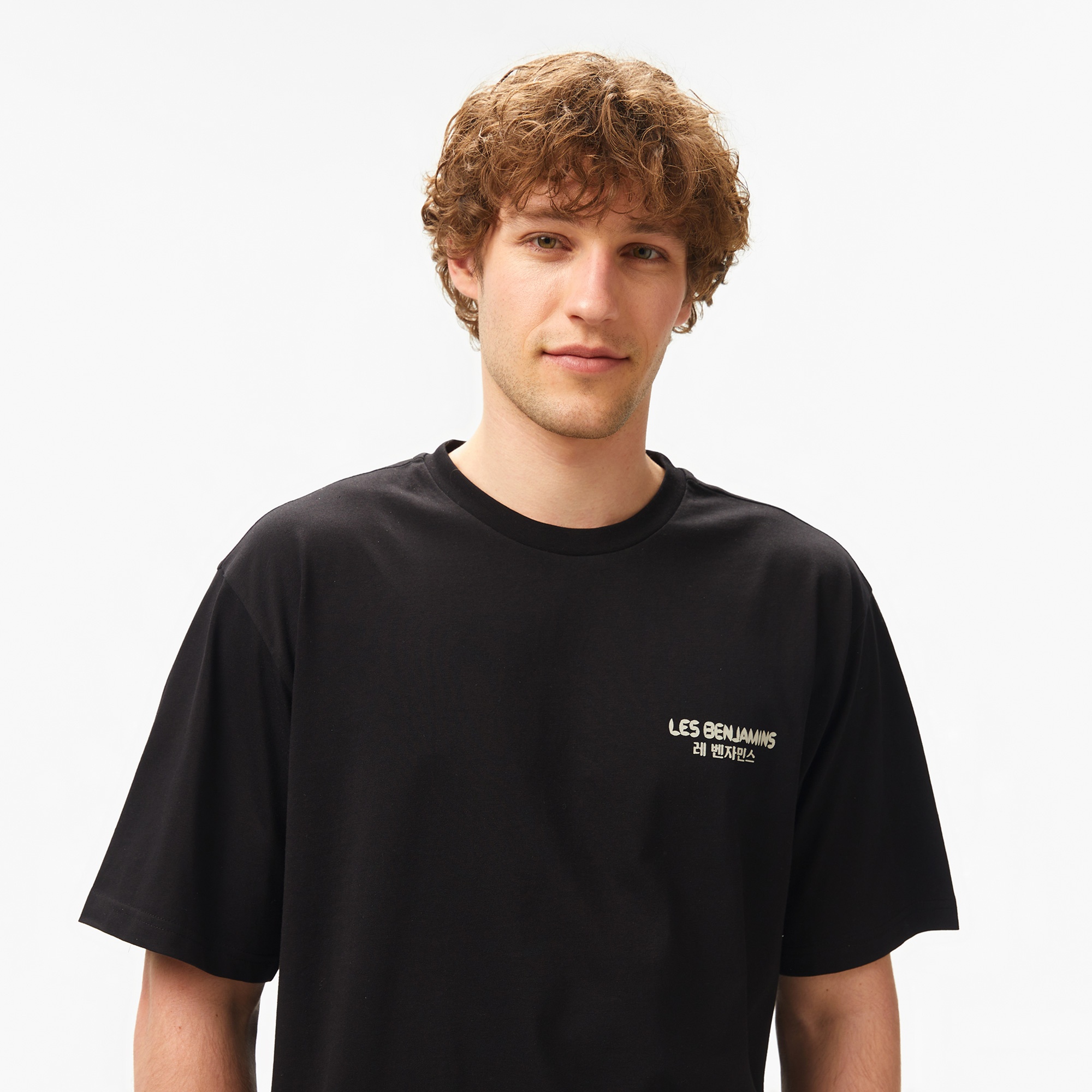 Les Benjamins Relaxed 038 Erkek Siyah T-Shirt