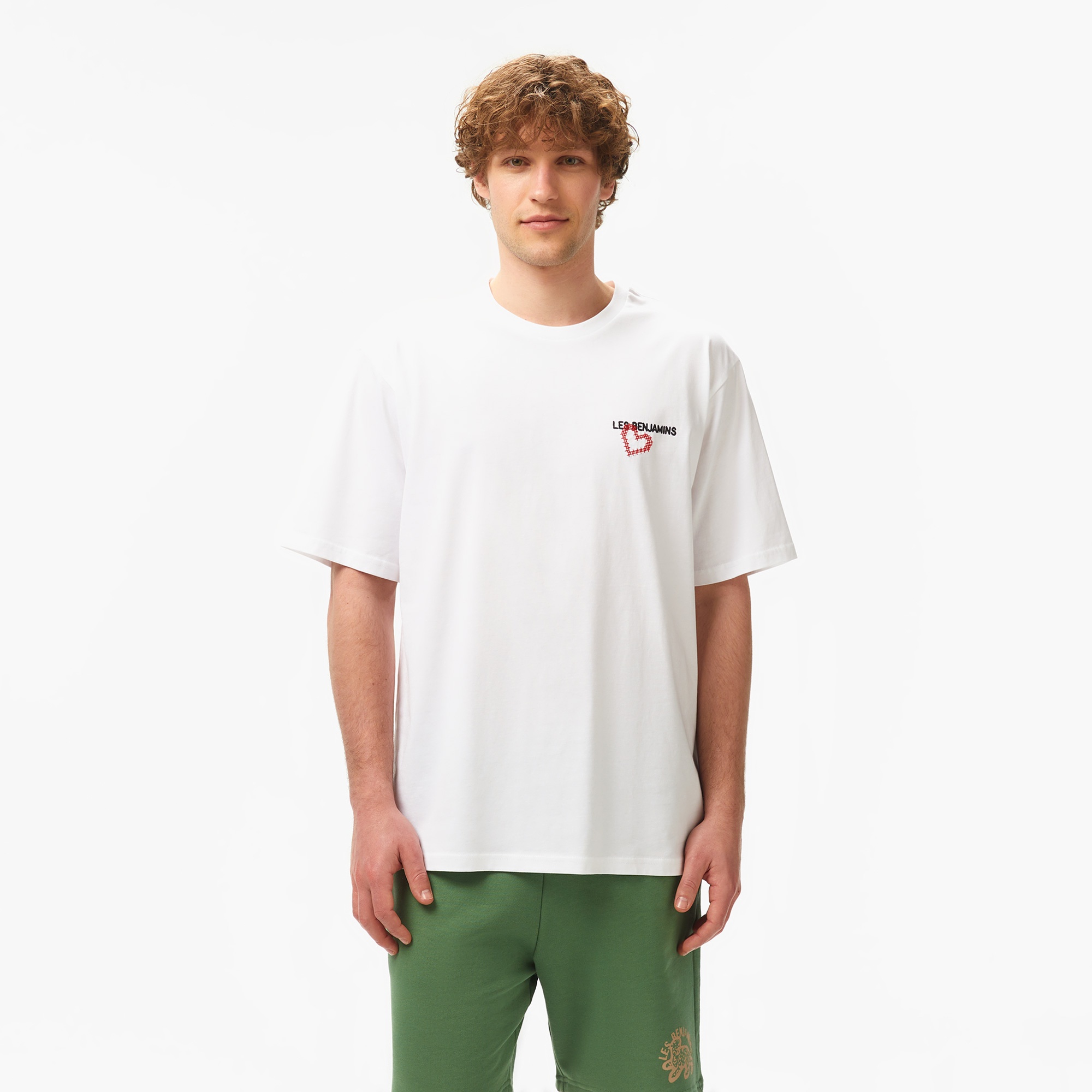 Les Benjamins Relaxed 024 Erkek Beyaz T-Shirt