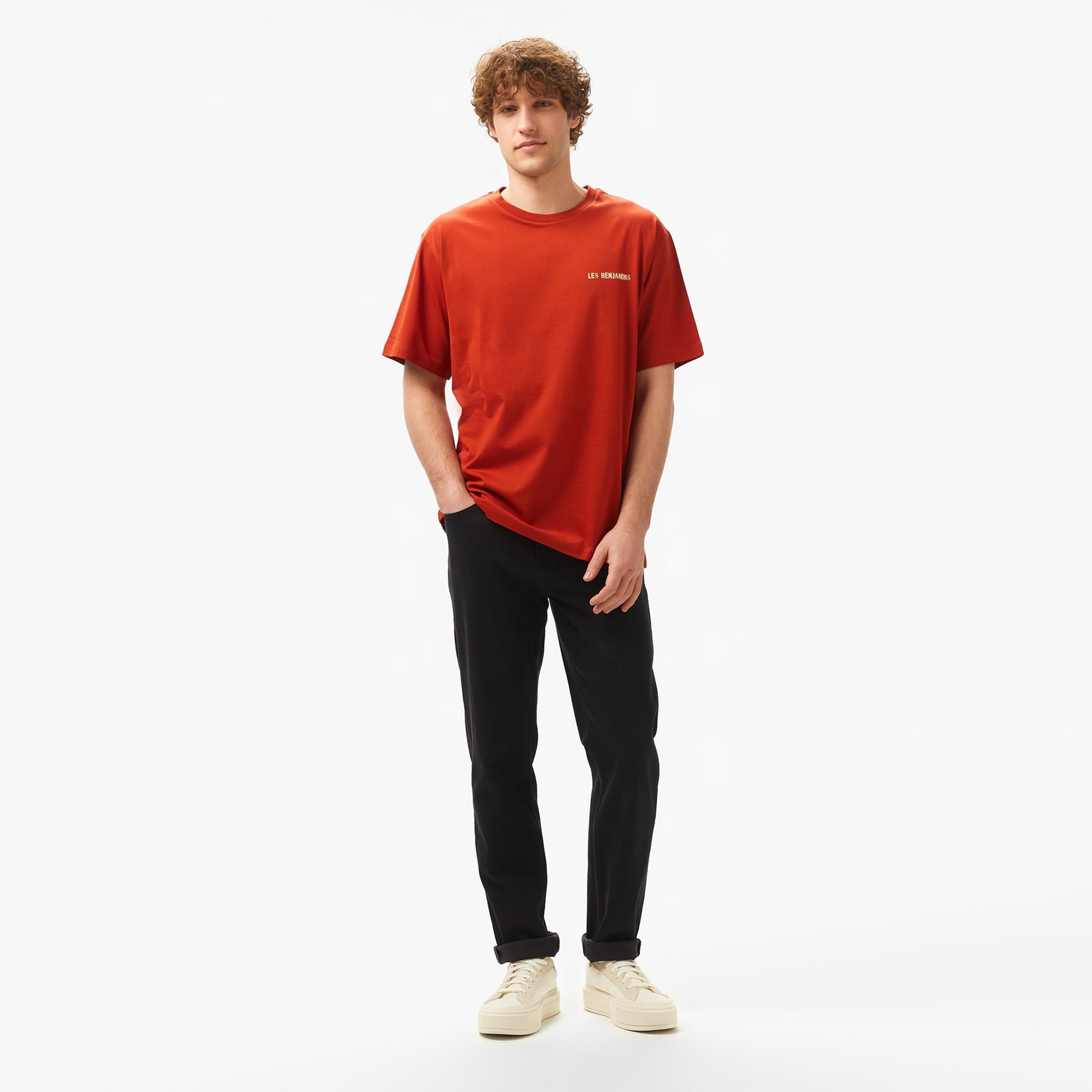 Les Benjamins Relaxed 016 Erkek Bordo T-Shirt