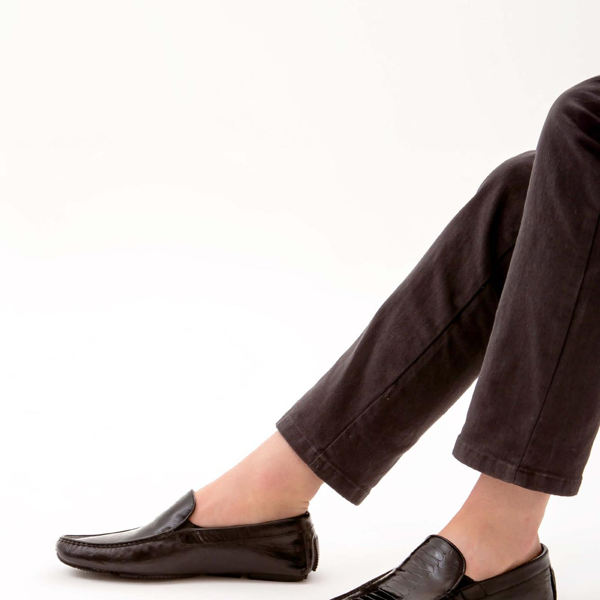 Tamer Tanca Erkek Hakiki Deri Siyah Bufalo Driver Ayakkabı