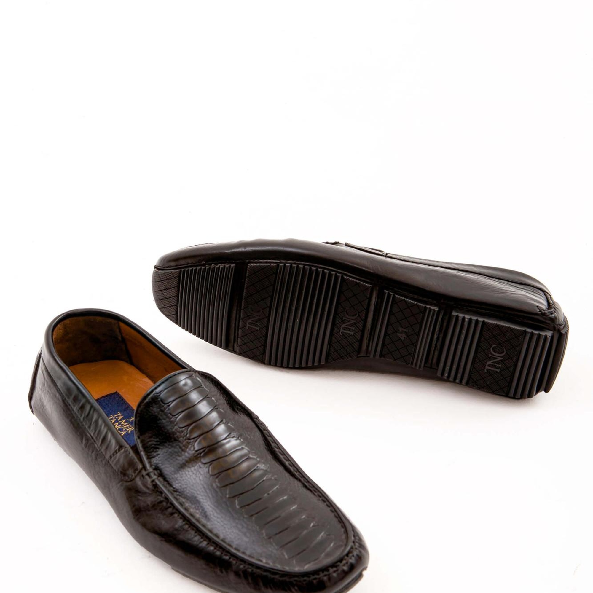 Tamer Tanca Erkek Hakiki Deri Siyah Bufalo Driver Ayakkabı