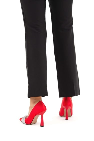  Tamer Tanca Kadın Vegan Kırmızı Stiletto Ayakkabı