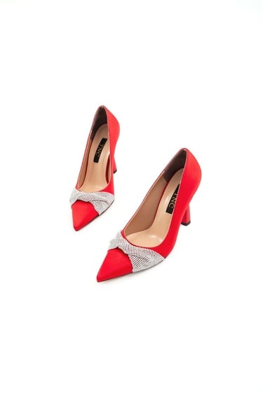  Tamer Tanca Kadın Vegan Kırmızı Stiletto Ayakkabı