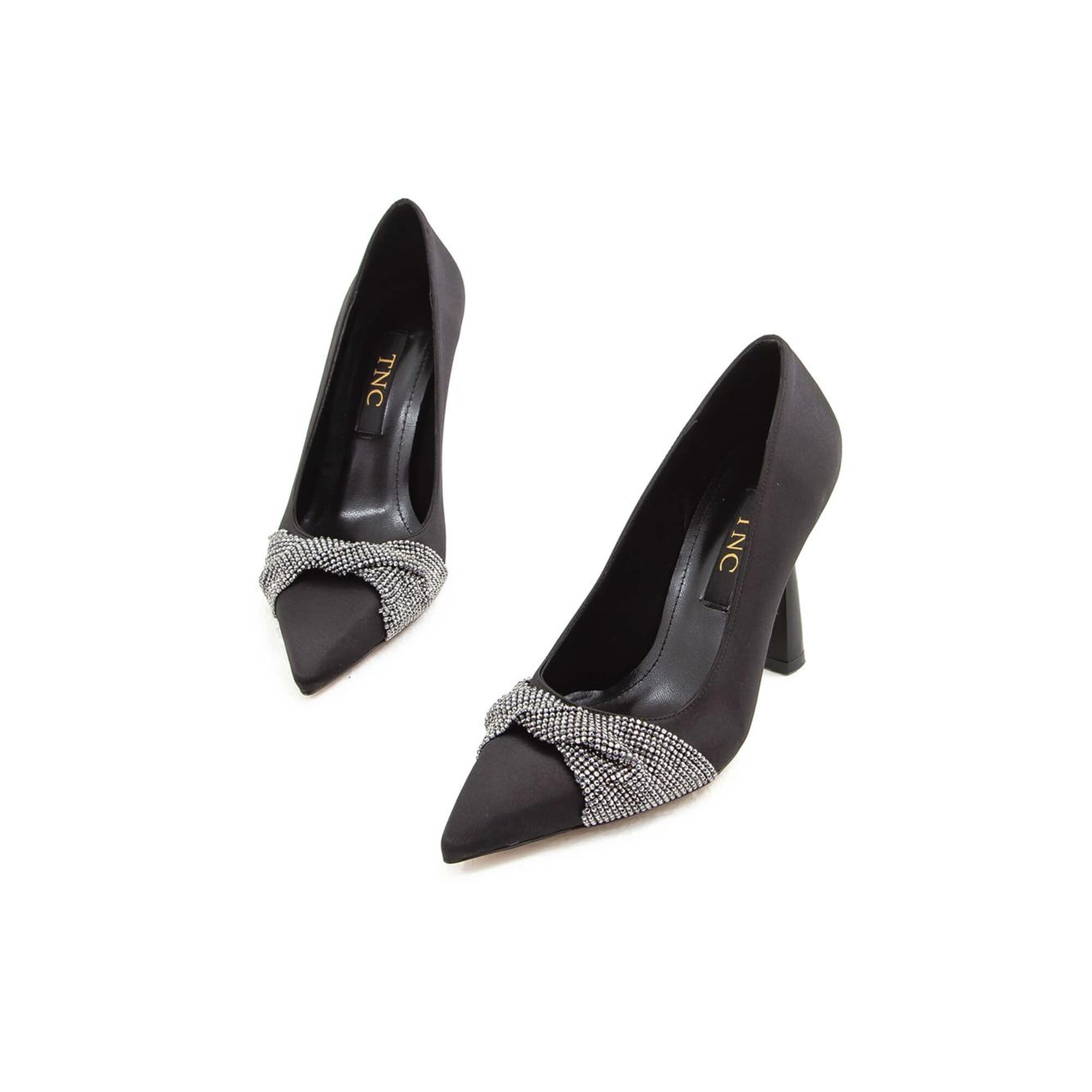 Tamer Tanca Kadın Vegan Siyah Saten Stiletto Ayakkabı