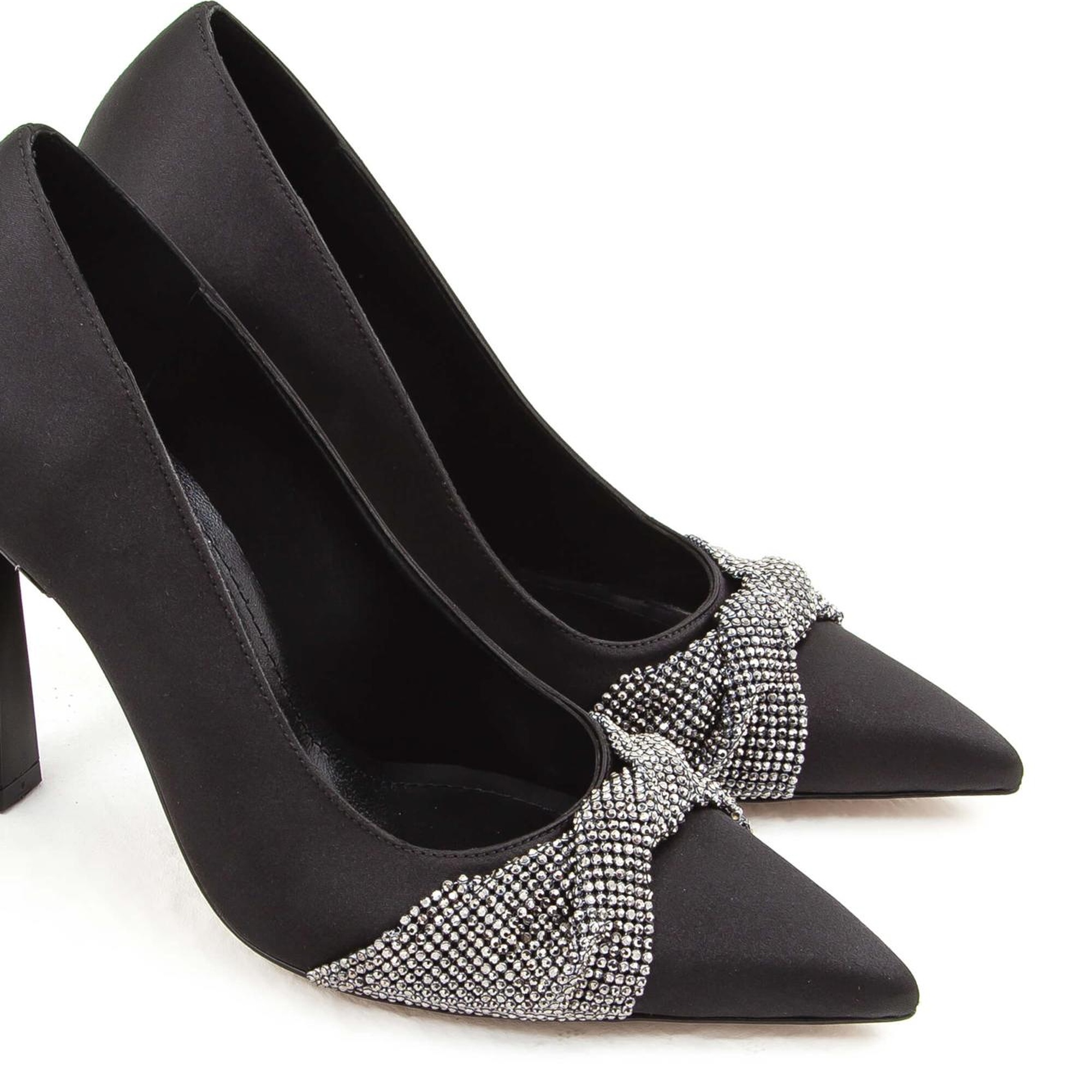 Tamer Tanca Kadın Vegan Siyah Saten Stiletto Ayakkabı