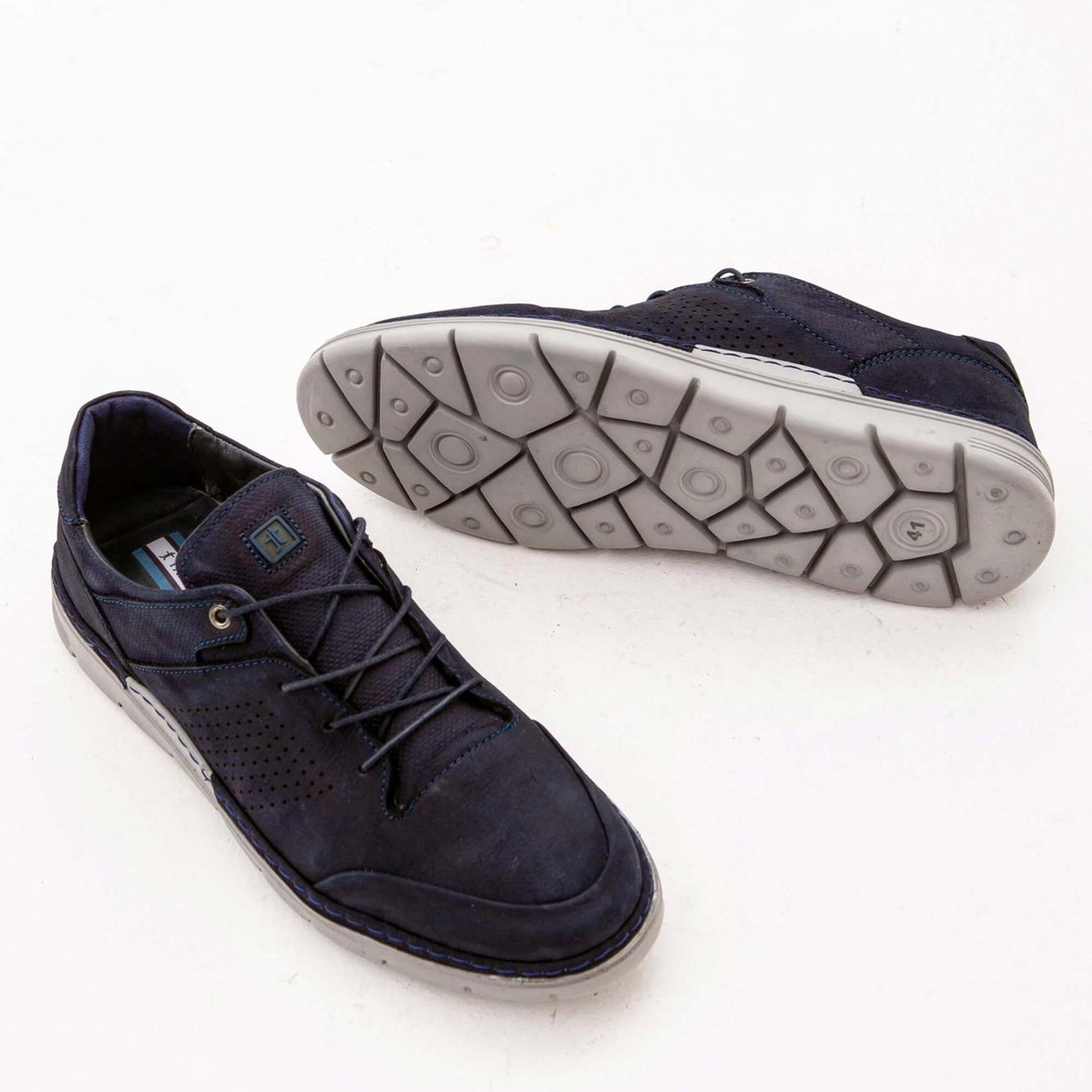 Tamer Tanca Erkek Hakiki Deri Lacivert Nubuk Casual Ayakkabı