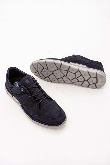  Tamer Tanca Erkek Hakiki Deri Lacivert Nubuk Casual Ayakkabı