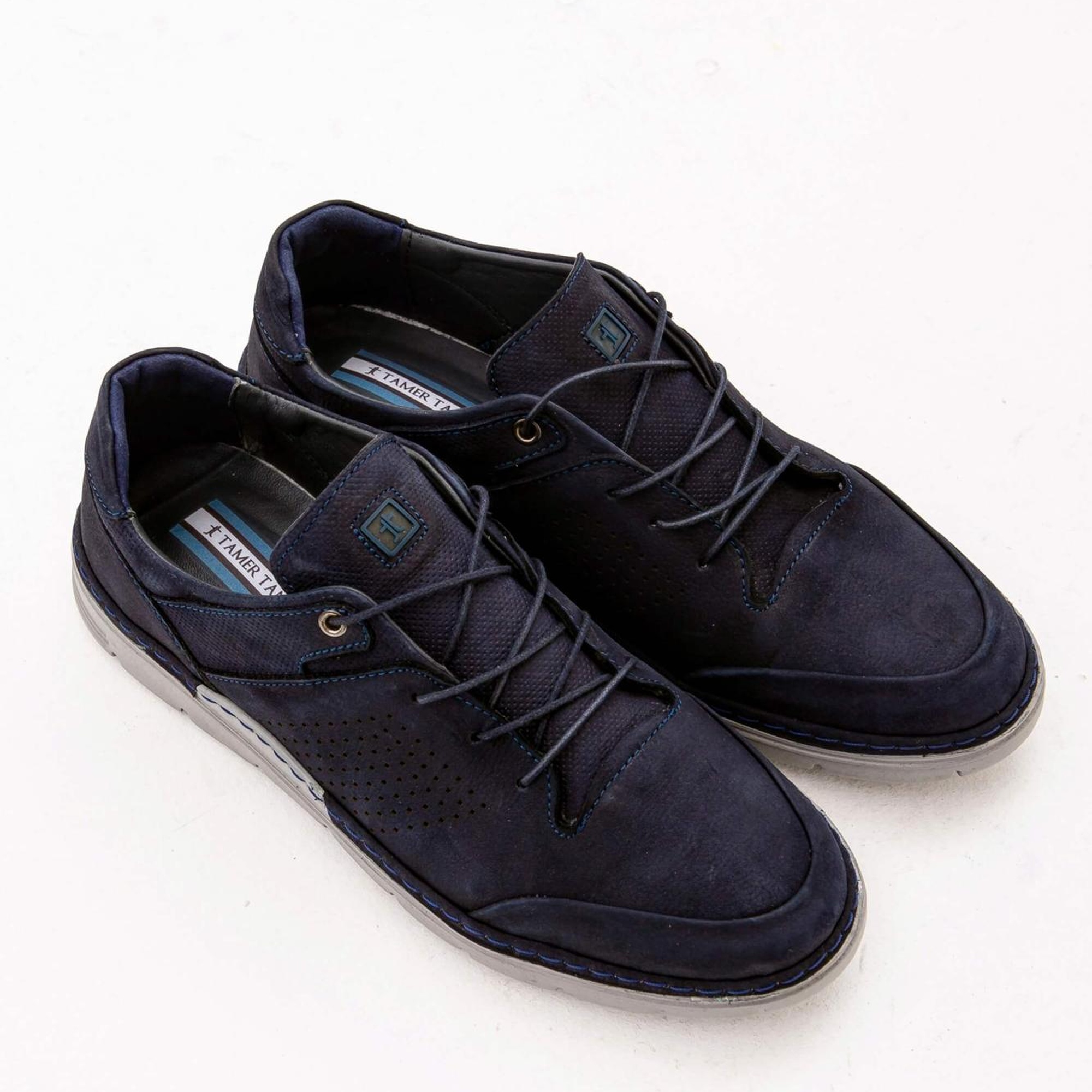 Tamer Tanca Erkek Hakiki Deri Lacivert Nubuk Casual Ayakkabı
