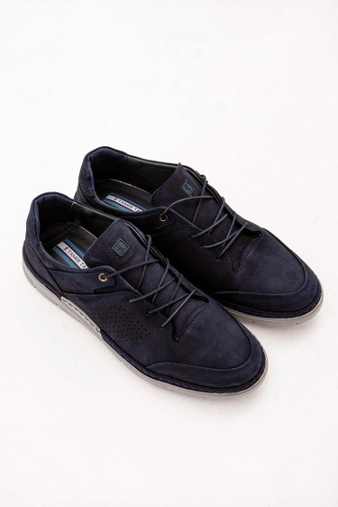  Tamer Tanca Erkek Hakiki Deri Lacivert Nubuk Casual Ayakkabı