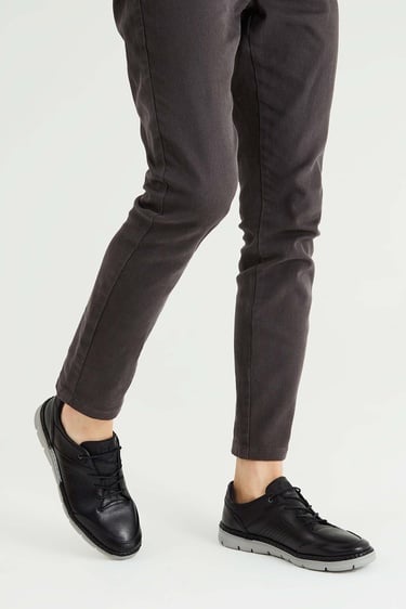  Tamer Tanca Erkek Hakiki Deri Siyah Casual Ayakkabı