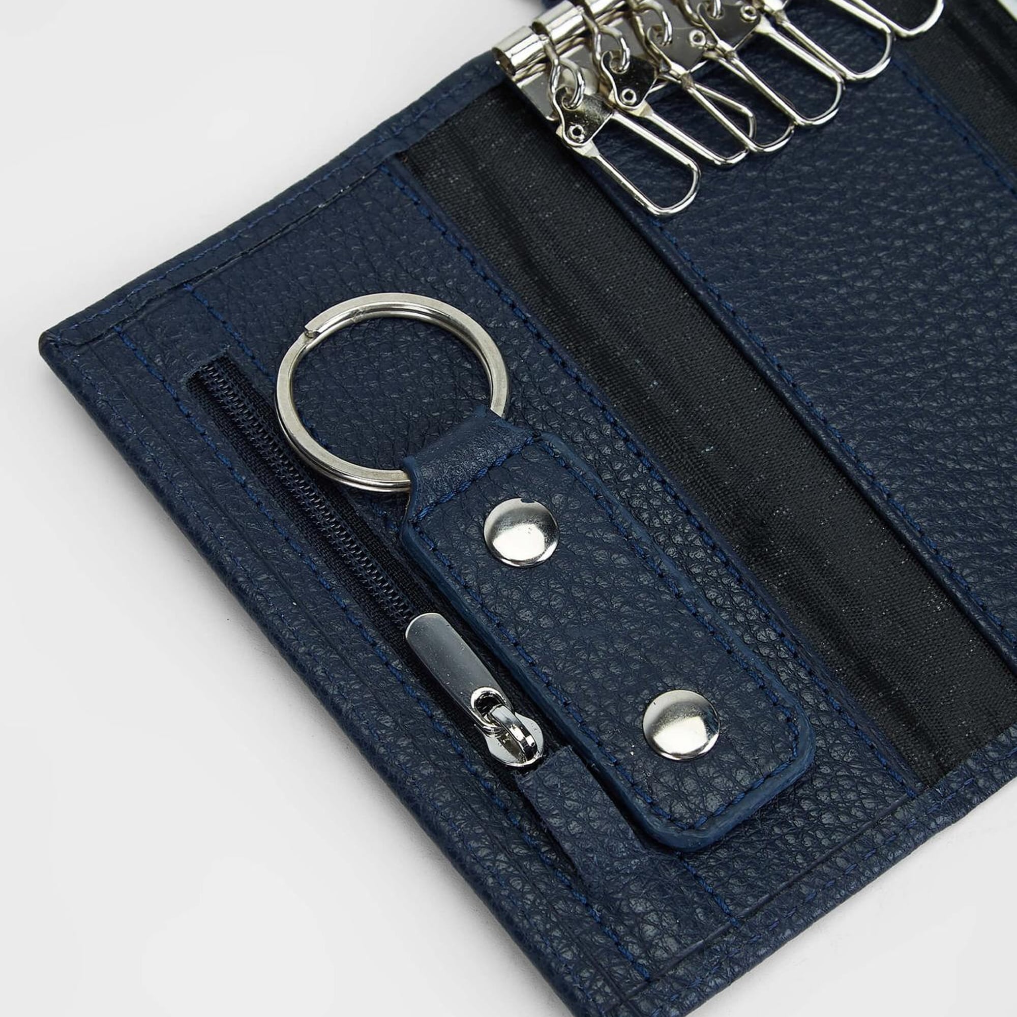 Tamer Tanca Erkek Hakiki Deri Lacivert Anahtarlık