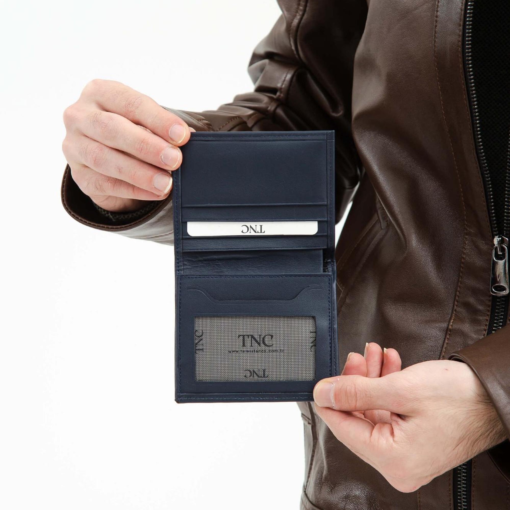 Tamer Tanca Erkek Hakiki Deri Lacivert Cüzdan Cuzdan