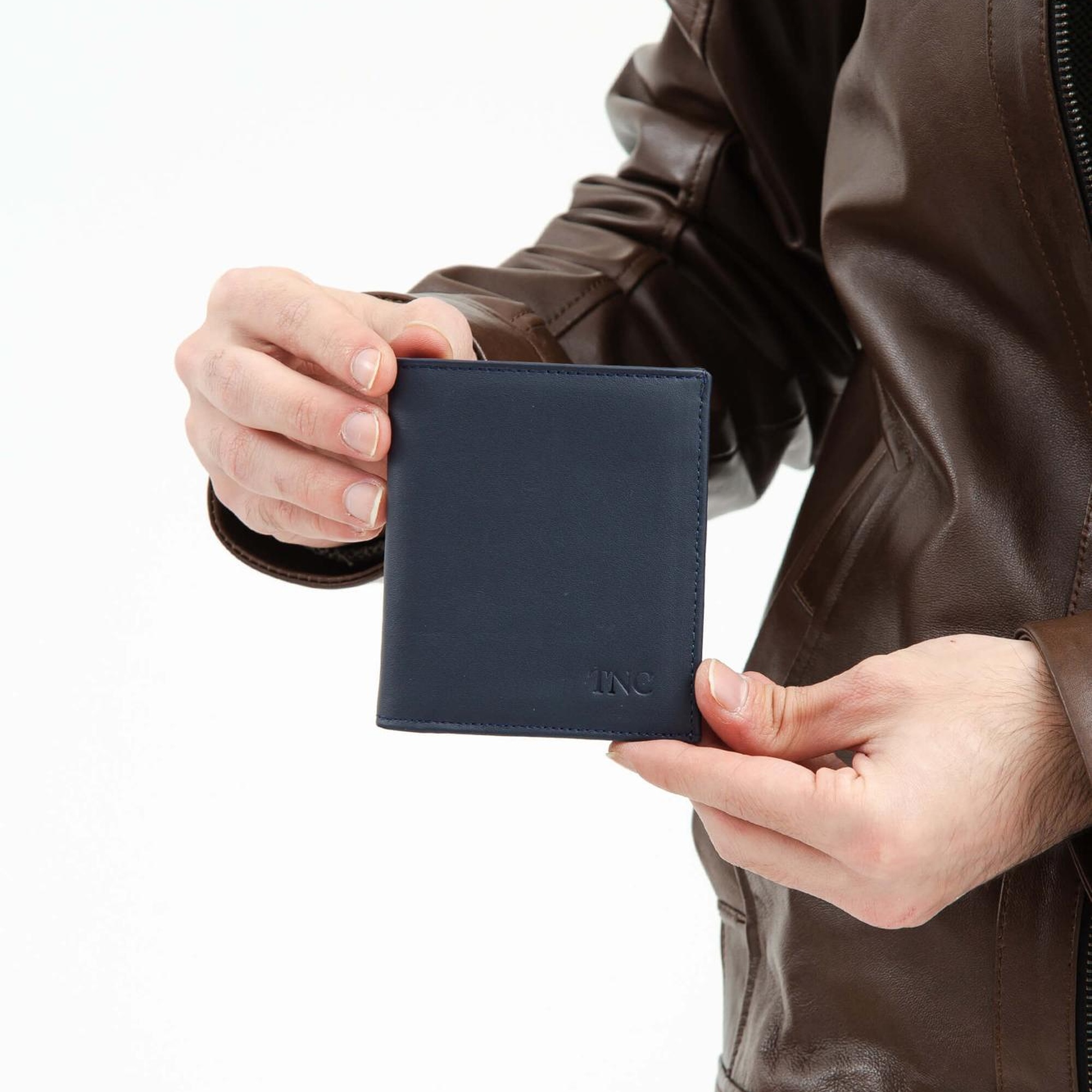 Tamer Tanca Erkek Hakiki Deri Lacivert Cüzdan Cuzdan