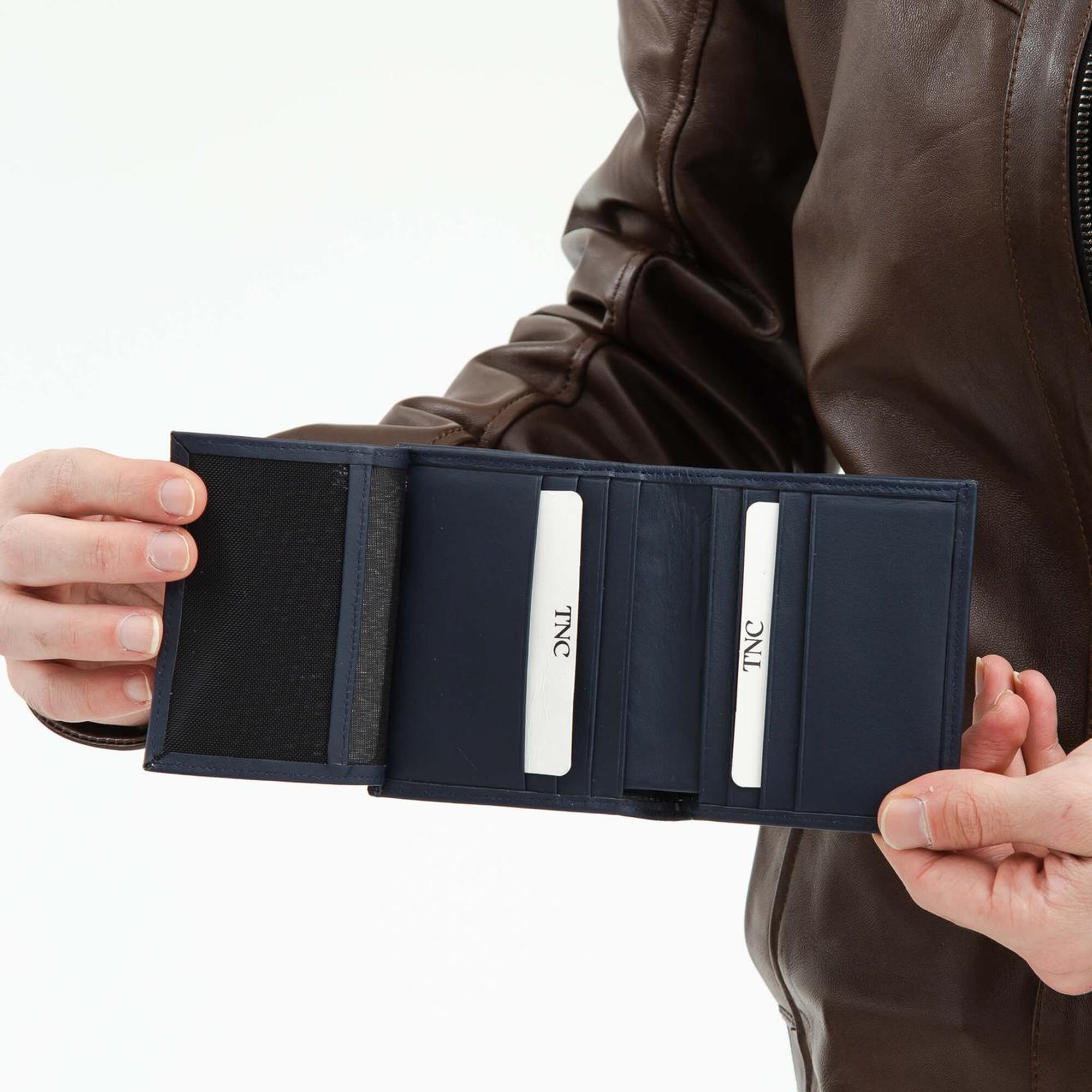 Tamer Tanca Erkek Hakiki Deri Lacivert Cüzdan Cuzdan