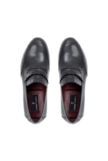  Tamer Tanca Erkek Hakiki Deri Siyah Bufalo Klasik Ayakkabı