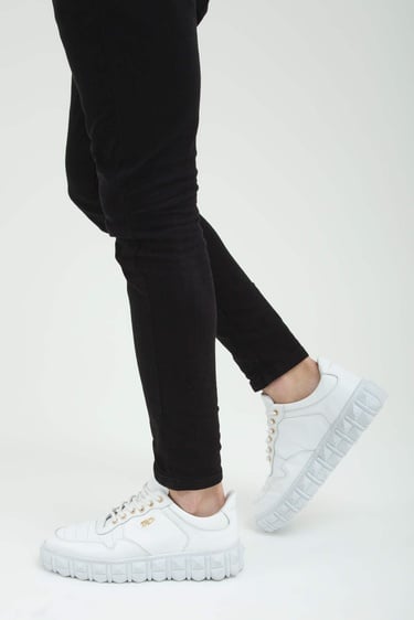  Tamer Tanca Erkek Hakiki Deri Beyaz Sneakers & Spor Ayakkabı