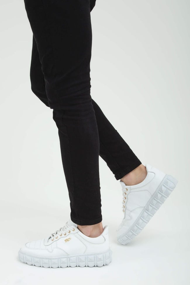  Tamer Tanca Erkek Hakiki Deri Beyaz Sneakers & Spor Ayakkabı