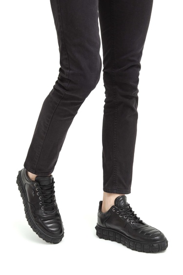  Tamer Tanca Erkek Hakiki Deri Siyah Sneakers & Spor Ayakkabı