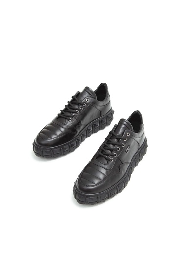  Tamer Tanca Erkek Hakiki Deri Siyah Sneakers & Spor Ayakkabı