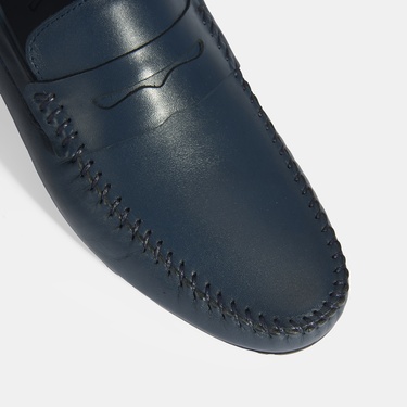  Jovian Lacivert Erkek Deri Slip-On Loafer