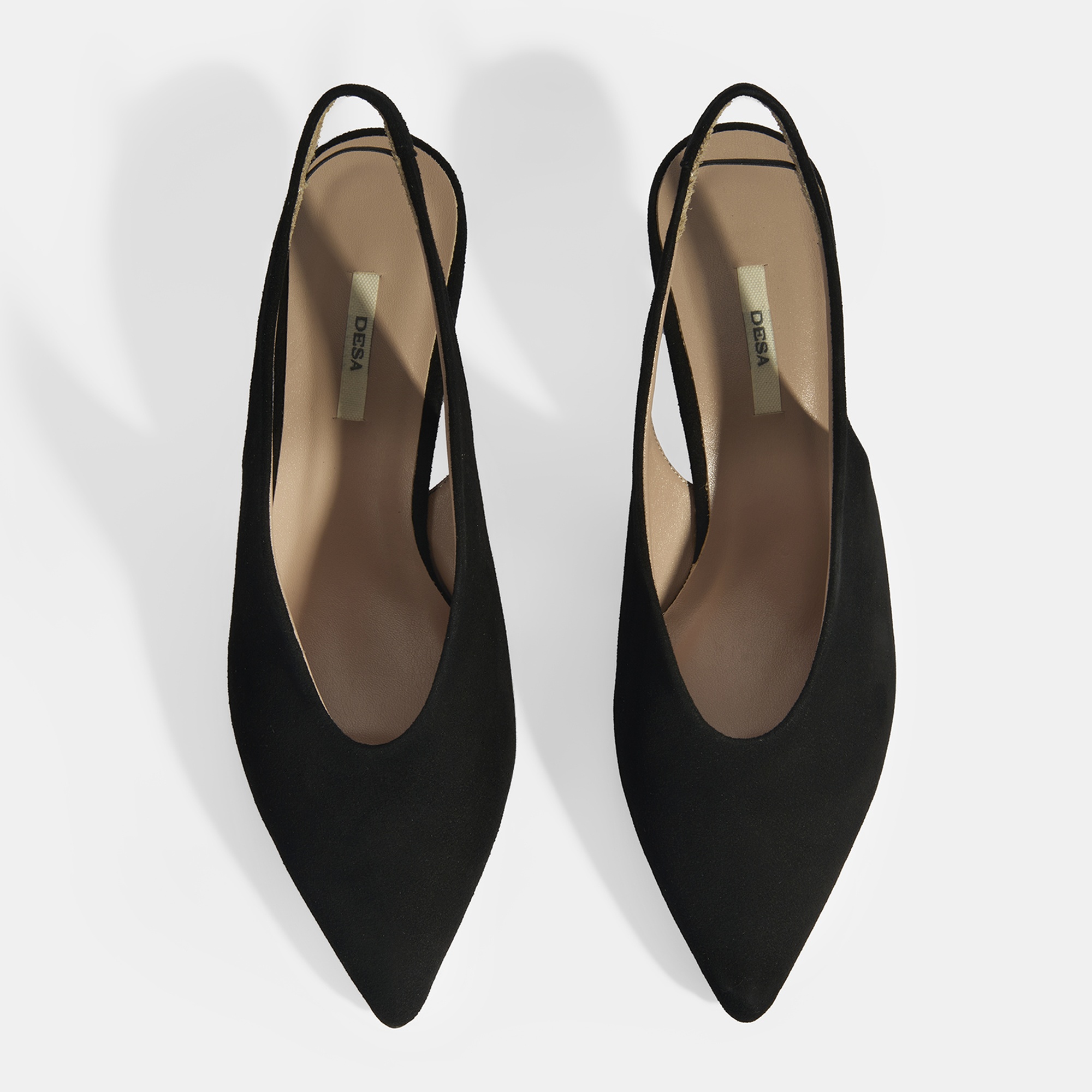 Siyah Kadın Süet Slingback Topuklu Ayakkabı