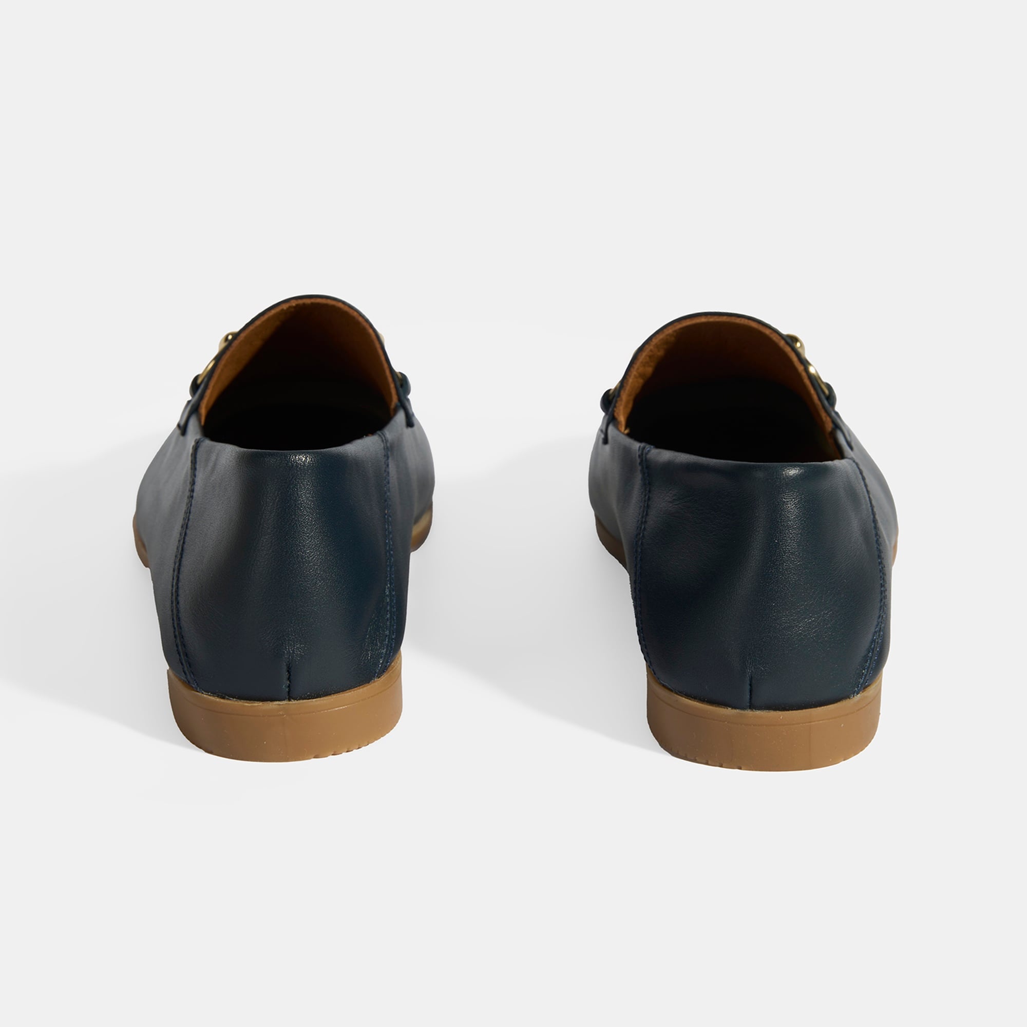 Lacivert Kadın Toka Aksesuarlı Deri Loafer