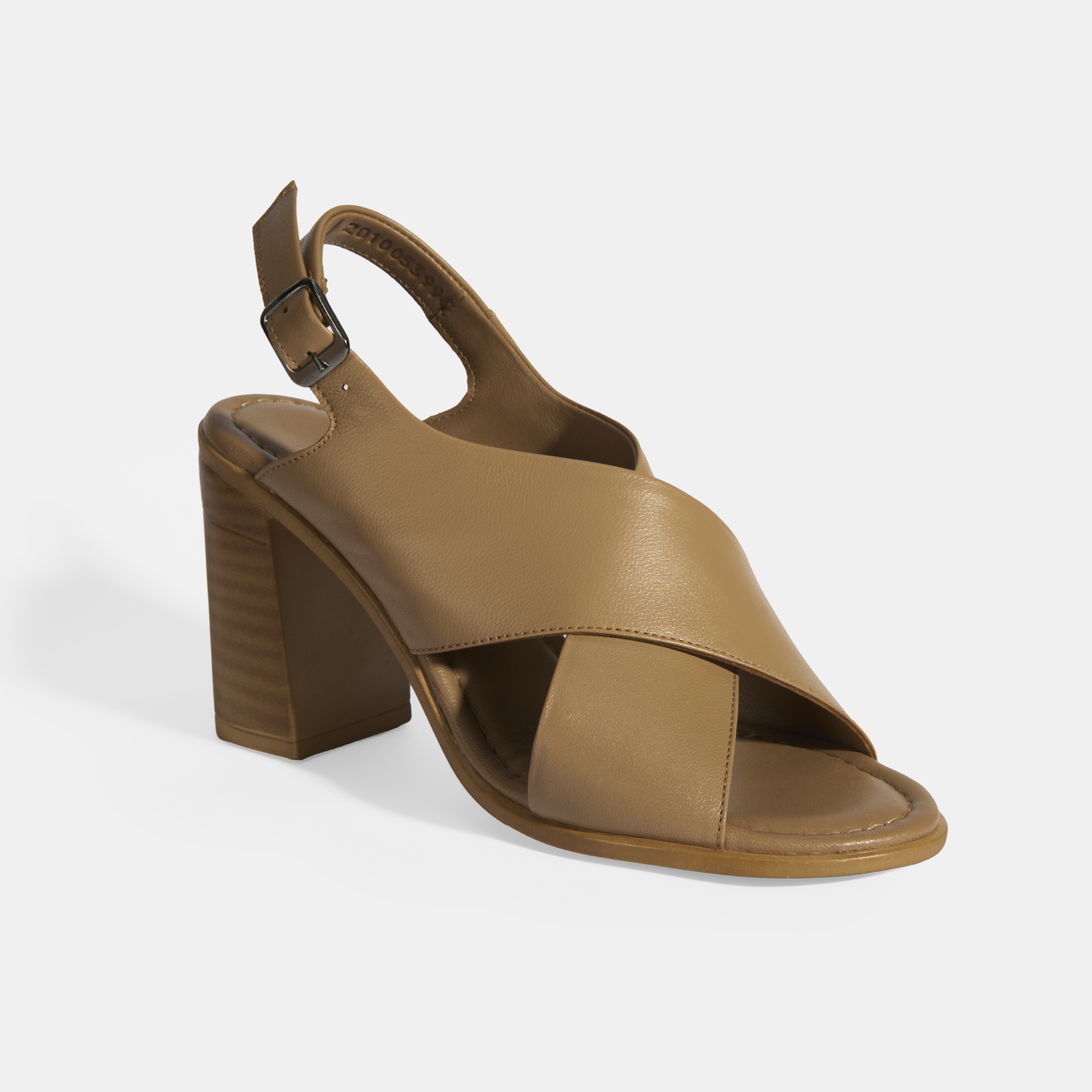 Kahve Kadın Toka Detaylı Deri Sandalet