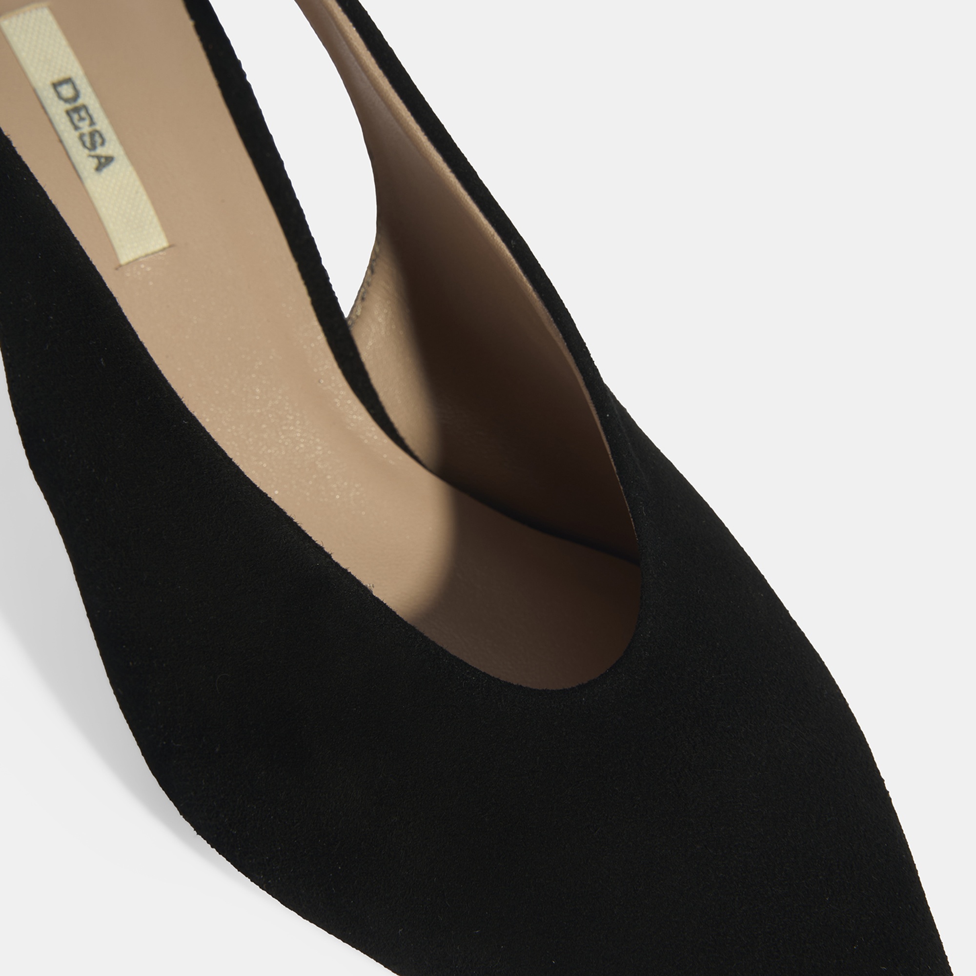 Siyah Kadın Süet Slingback Topuklu Ayakkabı