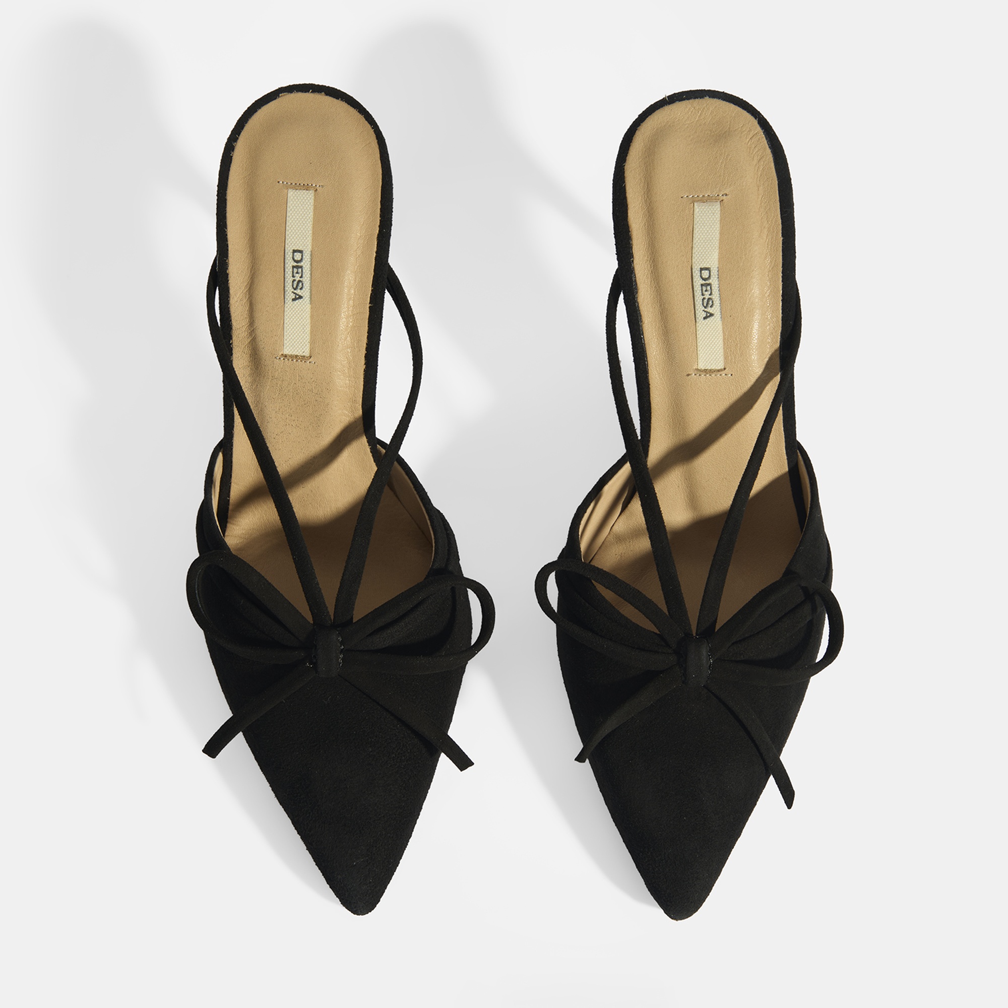 Siyah Kadın Fiyonk Detaylı Süet Topuklu Abiye Ayakkabı