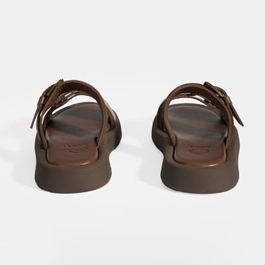  Kadın Kahve Toka Detaylı Deri Terlik