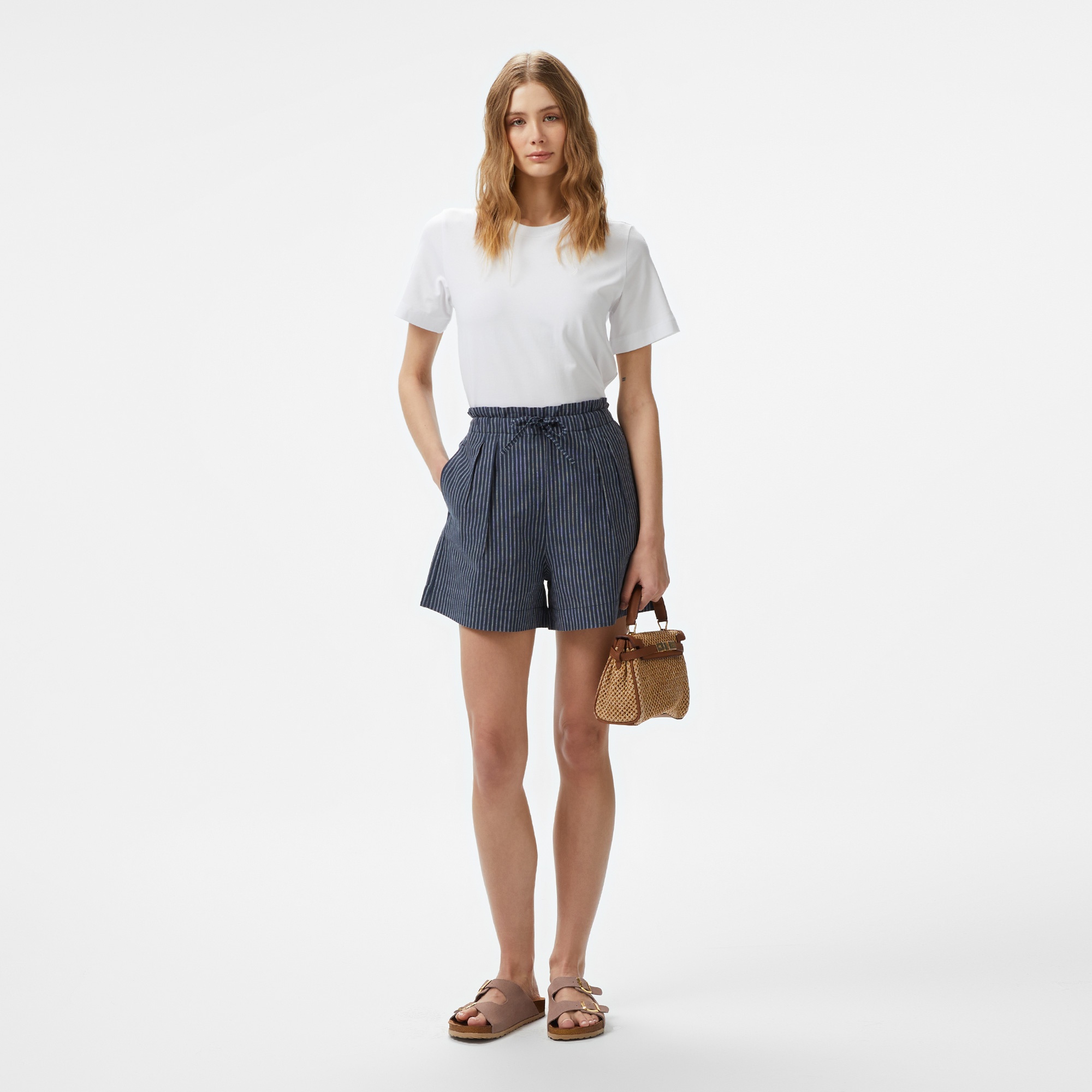 Nautica Kadın Beyaz Regular Fit Kısa Kollu T-Shirt