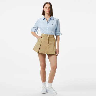  Tommy Hilfiger Ess Poplin Regular Kadın Mavi Gömlek