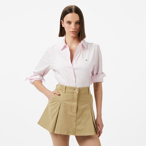  Tommy Hilfiger Ess Poplin Regular Kadın Pembe Gömlek