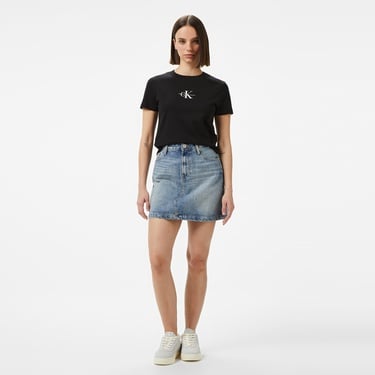  Calvin Klein Monologo Baby Kadın Siyah T-Shirt