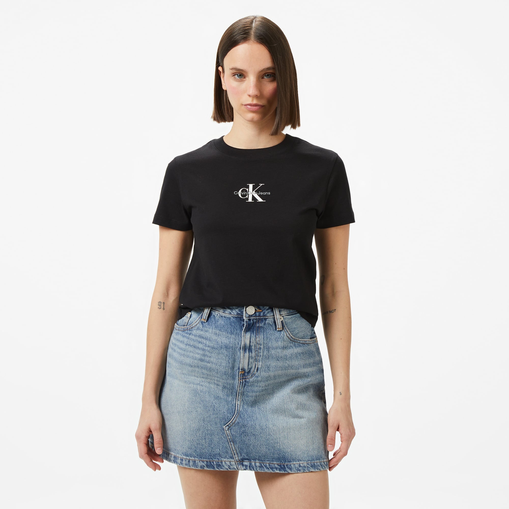 Calvin Klein Monologo Baby Kadın Siyah T-Shirt