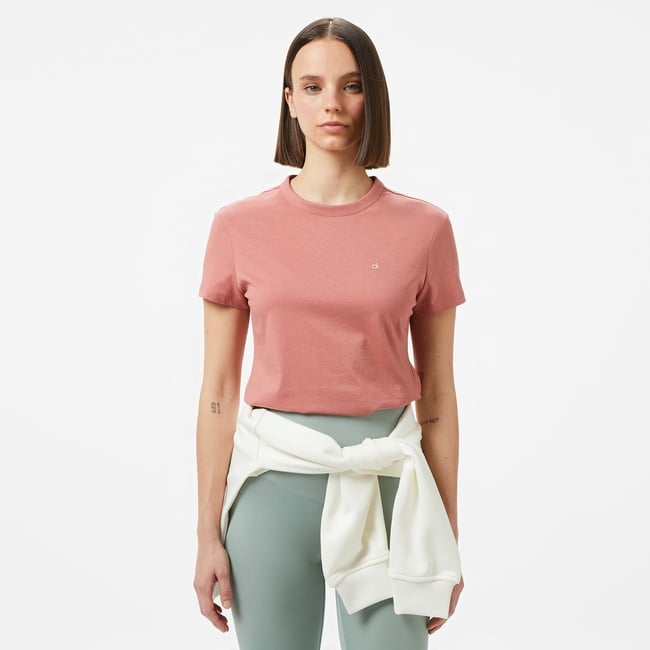  Calvin Klein Graphic Slim Kadın Pembe T-Shirt