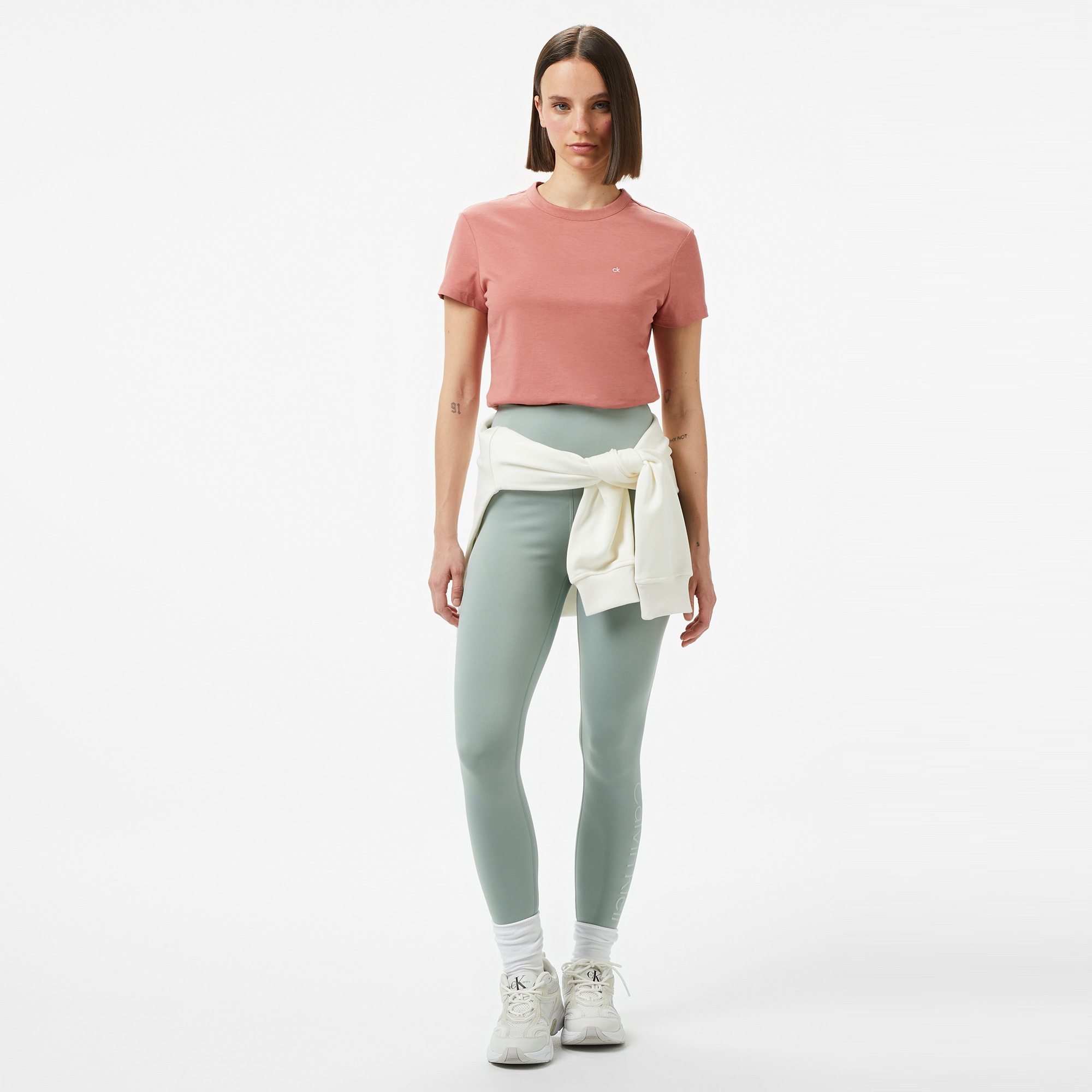 Calvin Klein Graphic Slim Kadın Pembe T-Shirt