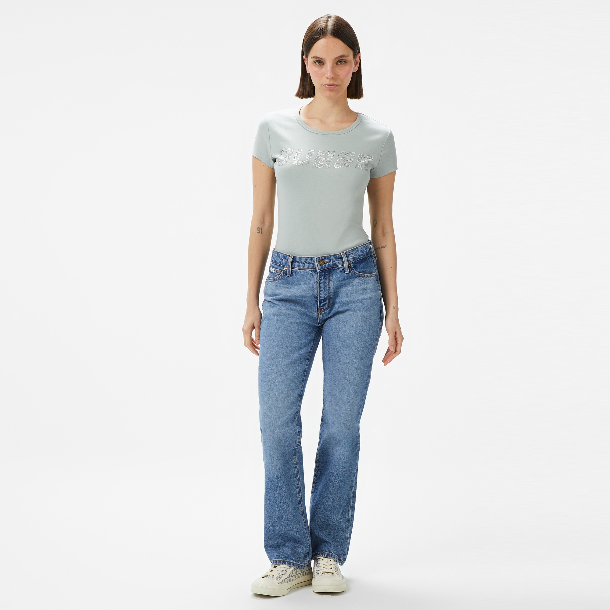 Guess Kiara Org 270 Kadın Yeşil T-Shirt