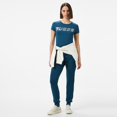  Guess Kiara Org 270 Kadın Mavi T-Shirt