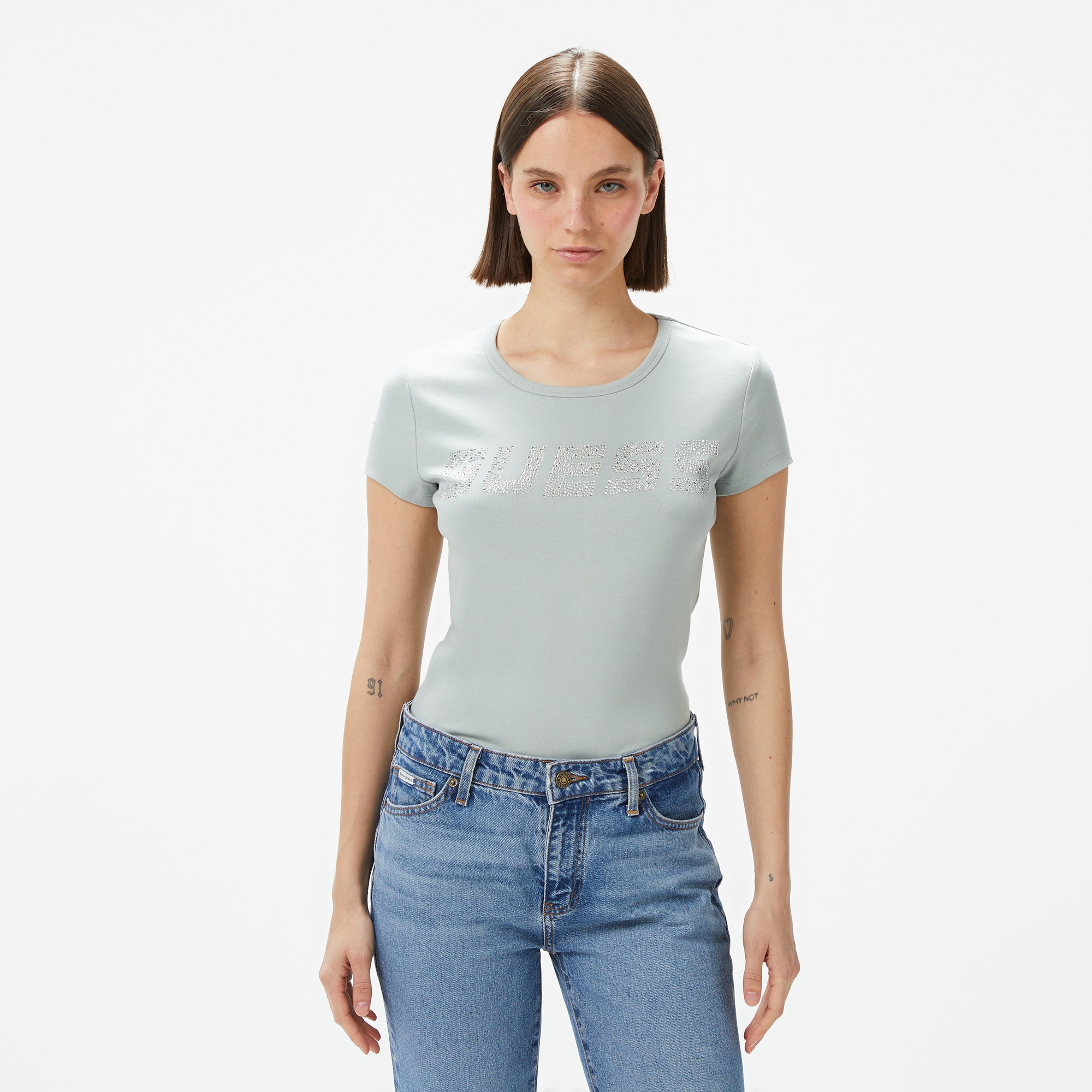 Guess Kiara Org 270 Kadın Yeşil T-Shirt