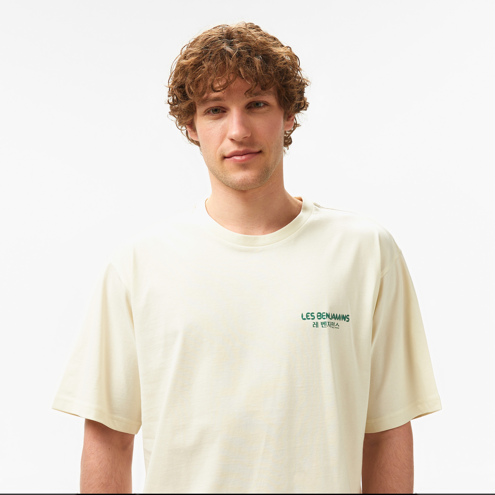 Les Benjamins Relaxed 027 Erkek Krem Rengi T-Shirt