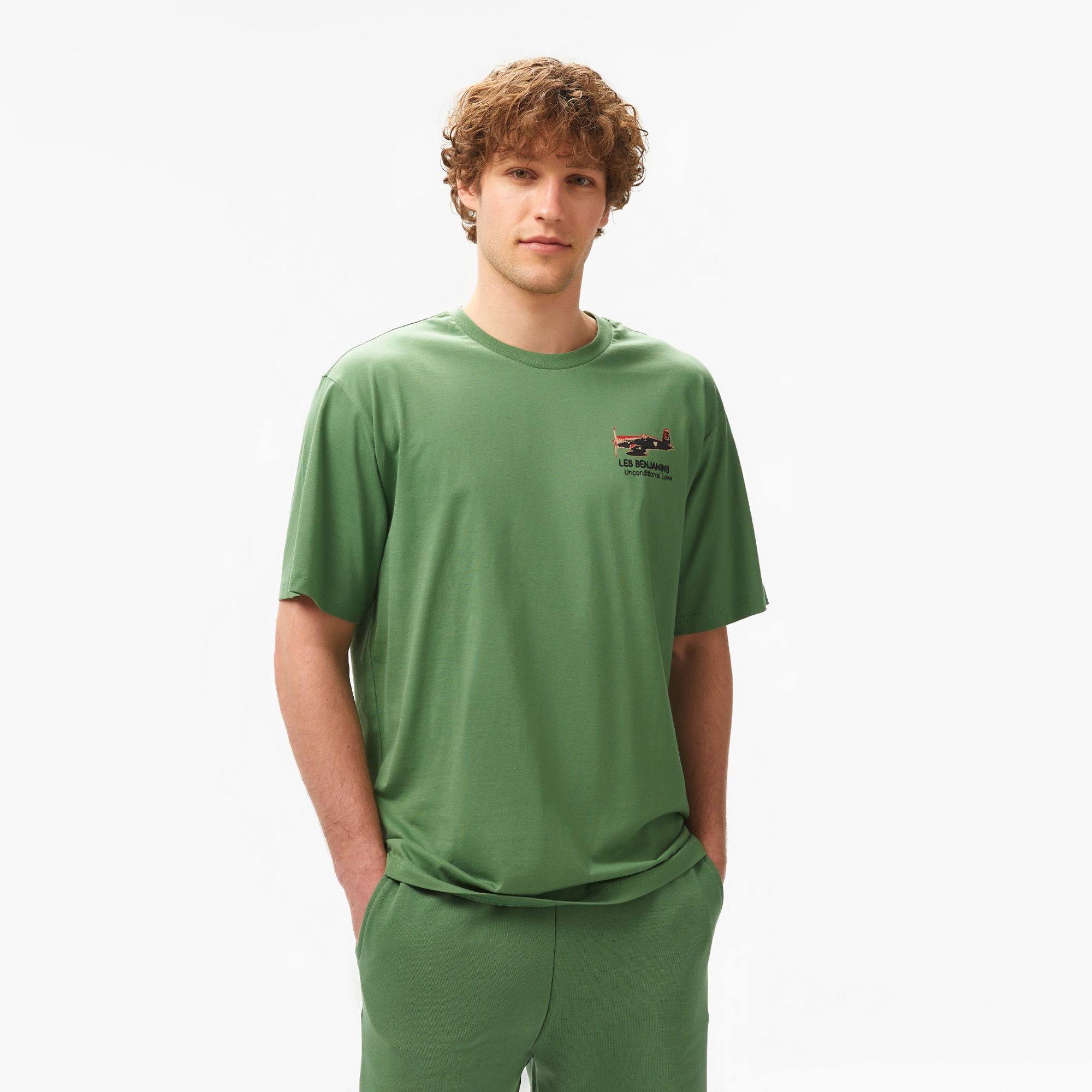 Les Benjamins Relaxed 002 Erkek Yeşil T-Shirt