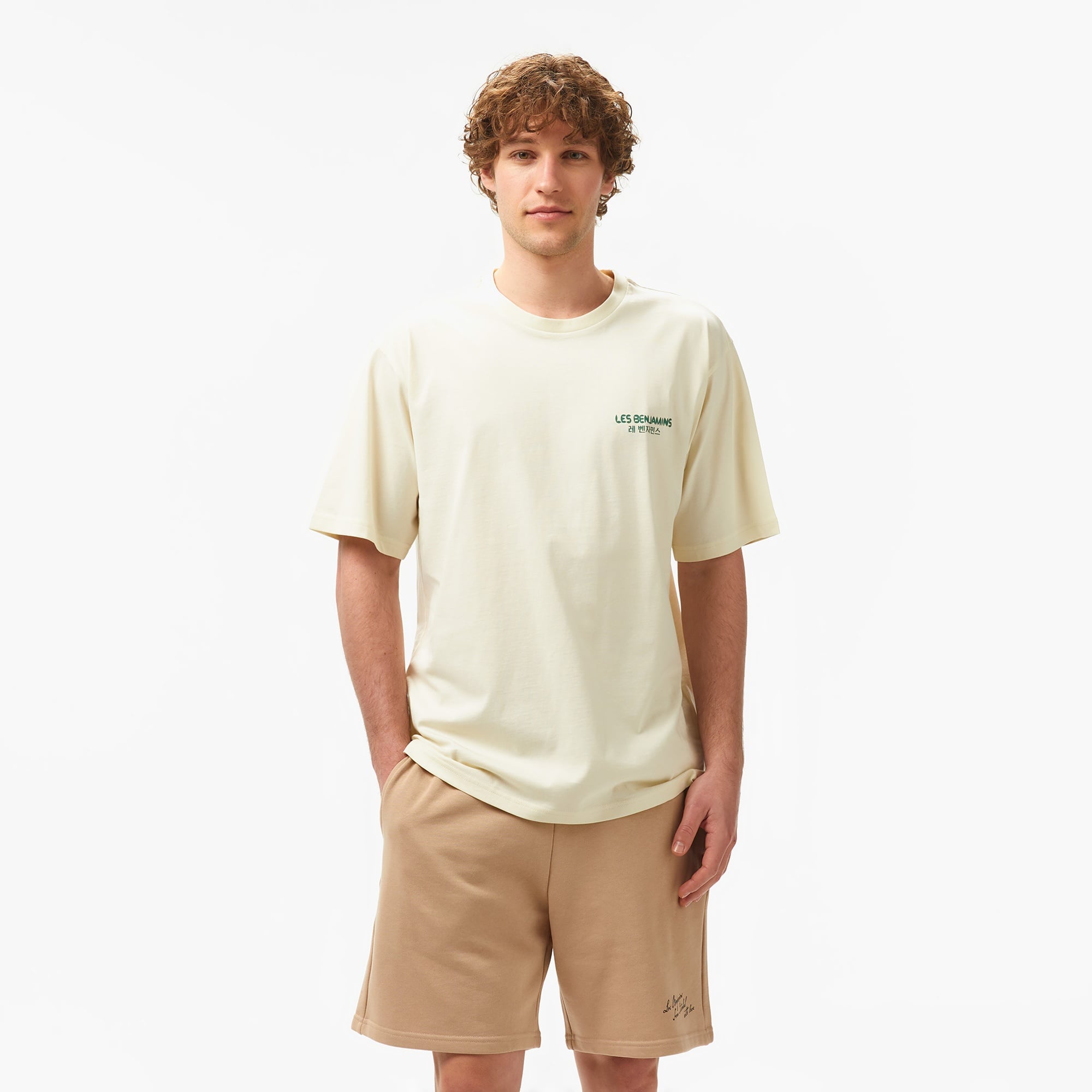 Les Benjamins Relaxed 027 Erkek Krem Rengi T-Shirt