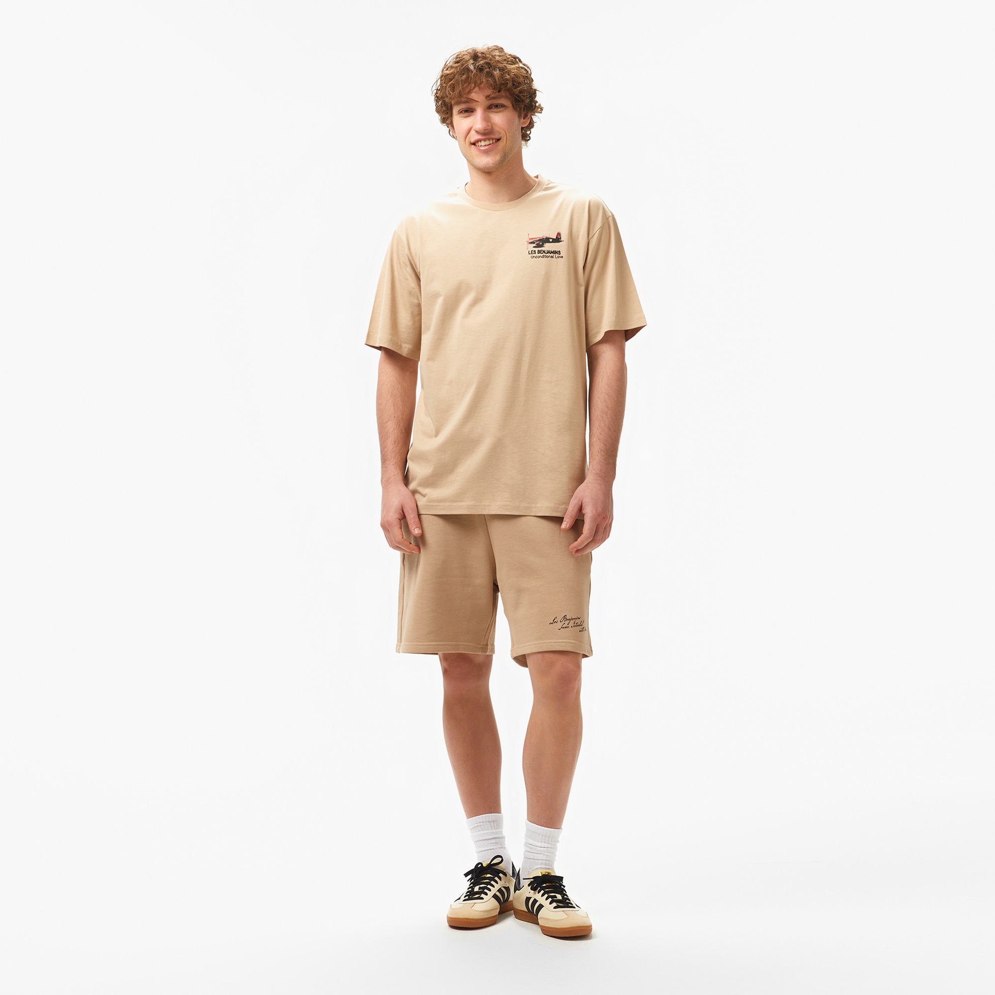 Les Benjamins Relaxed 001 Erkek Bej T-Shirt