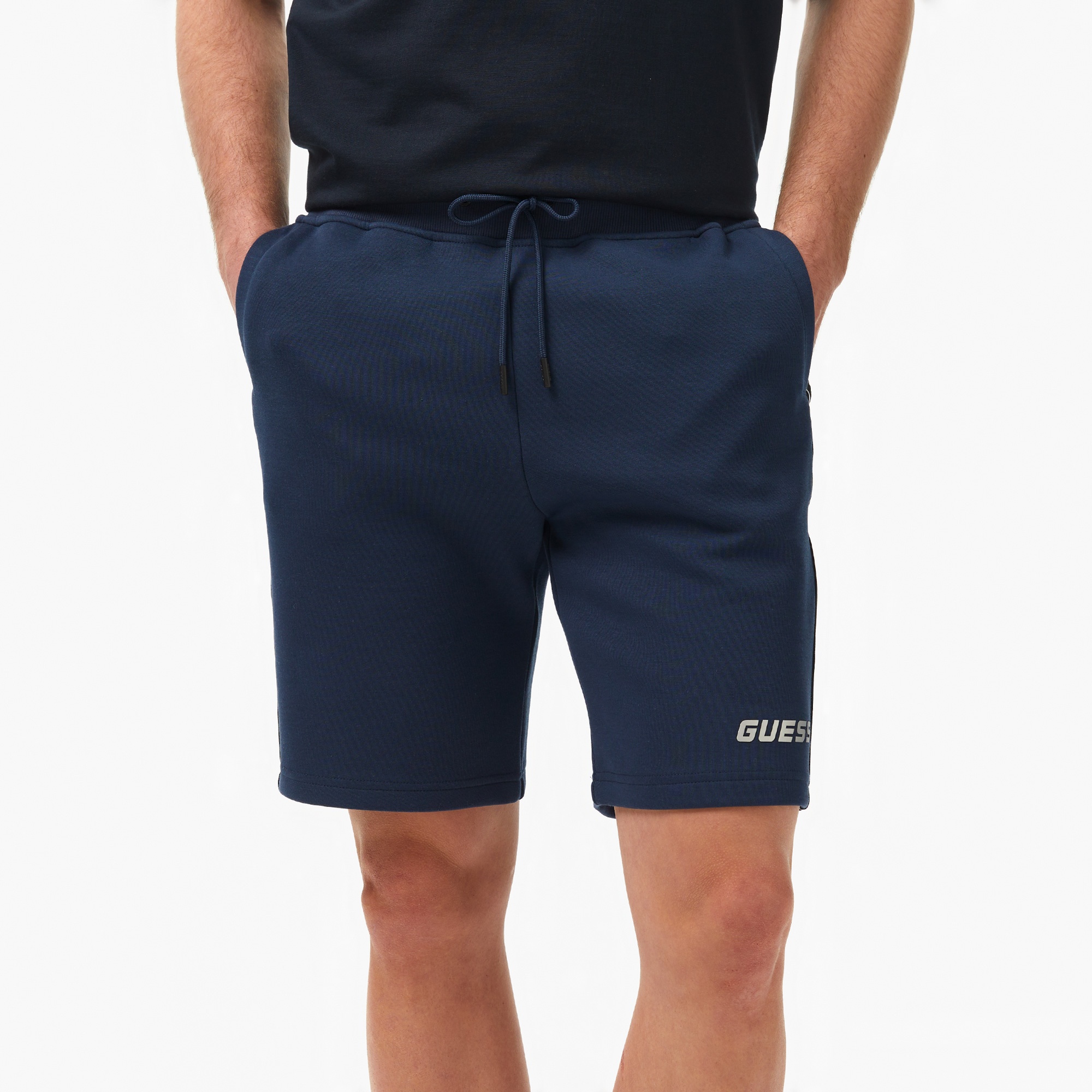 Guess Mickey Short Recycled Punto Milano 300 Erkek Mavi Şort