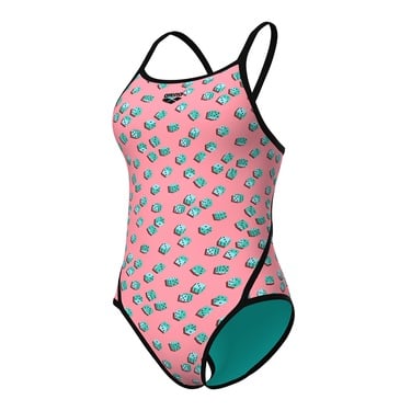  Dices Swimsuit Super Fly Back Kadın Pembe Yüzücü Mayosu 009464950