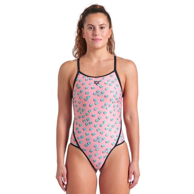  Dices Swimsuit Super Fly Back Kadın Pembe Yüzücü Mayosu 009464950