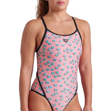  Dices Swimsuit Super Fly Back Kadın Pembe Yüzücü Mayosu 009464950