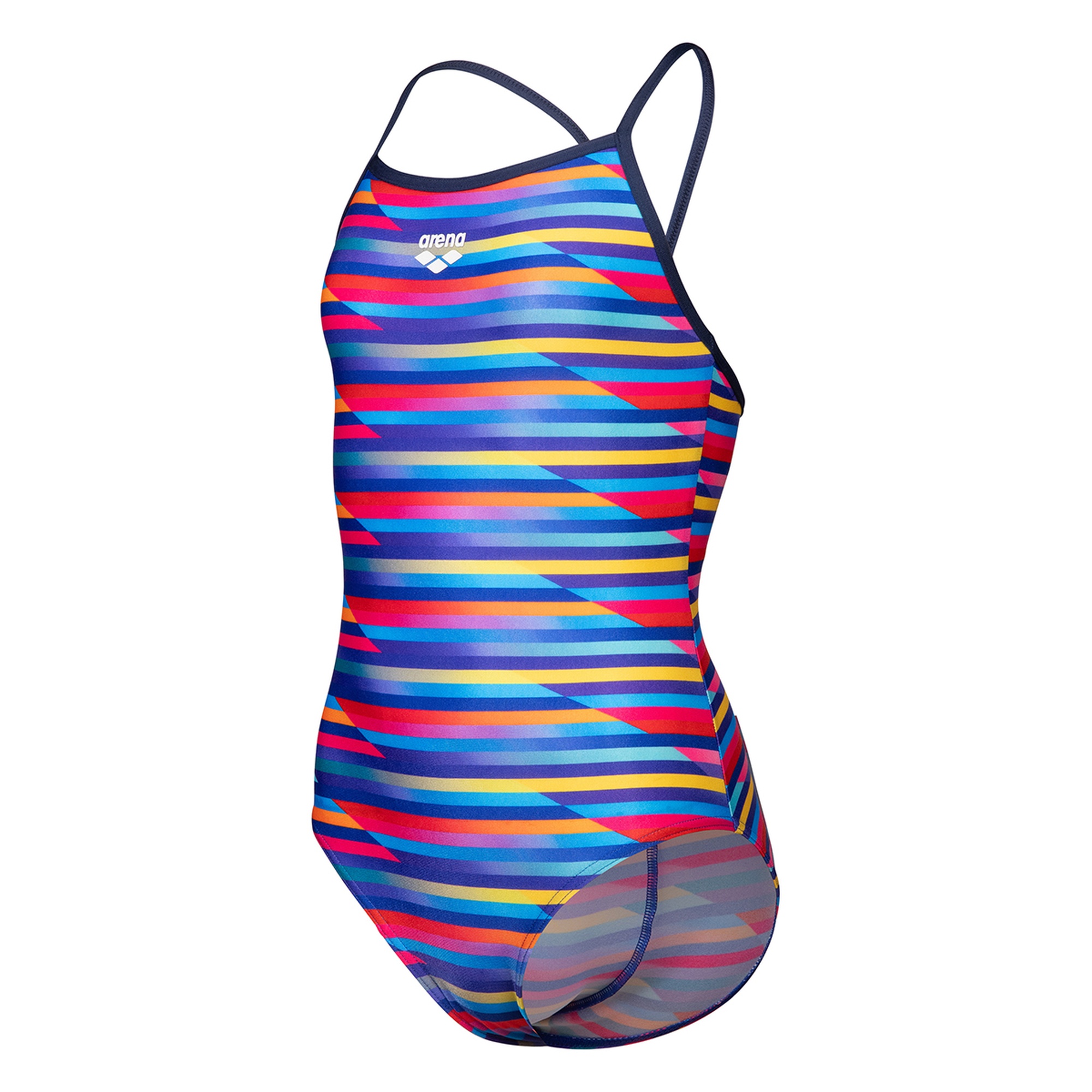 Racing Stripe Swimsuit Lightdrop Back Çocuk Çok Renkli Yüzücü Mayosu 009006570