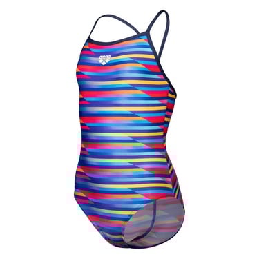  Racing Stripe Swimsuit Lightdrop Back Çocuk Çok Renkli Yüzücü Mayosu 009006570